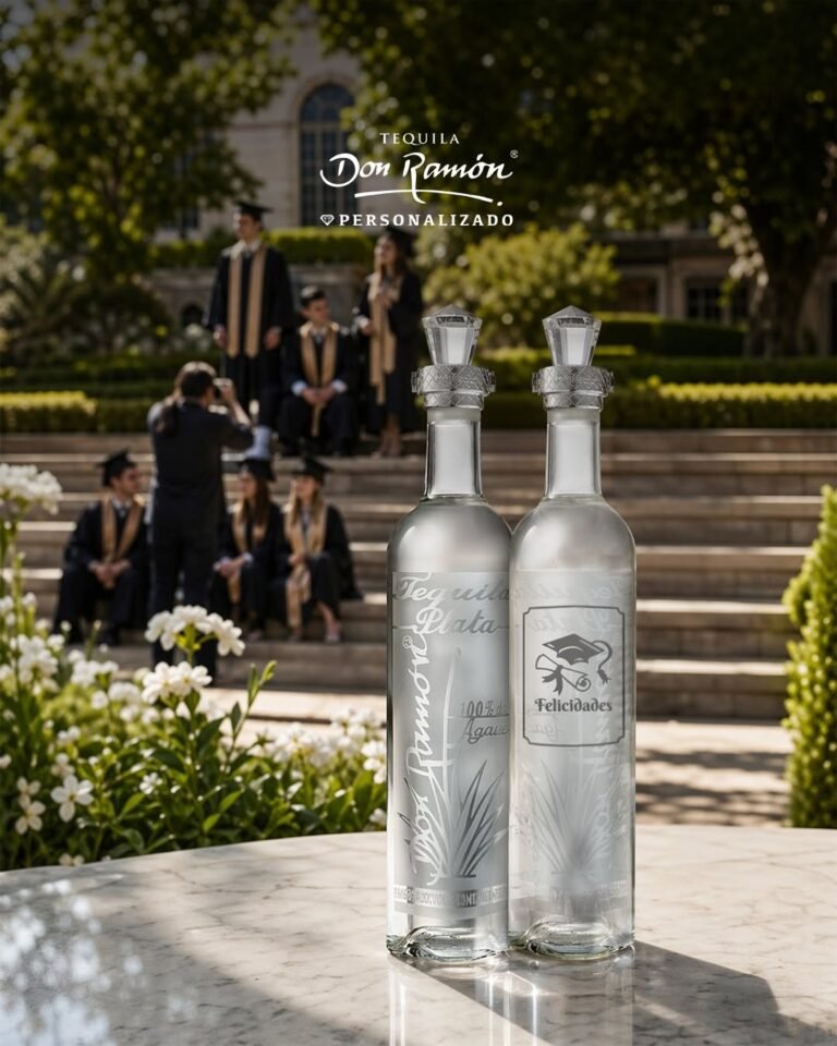 Botellas de tequila personalizado grabadas para graduación
