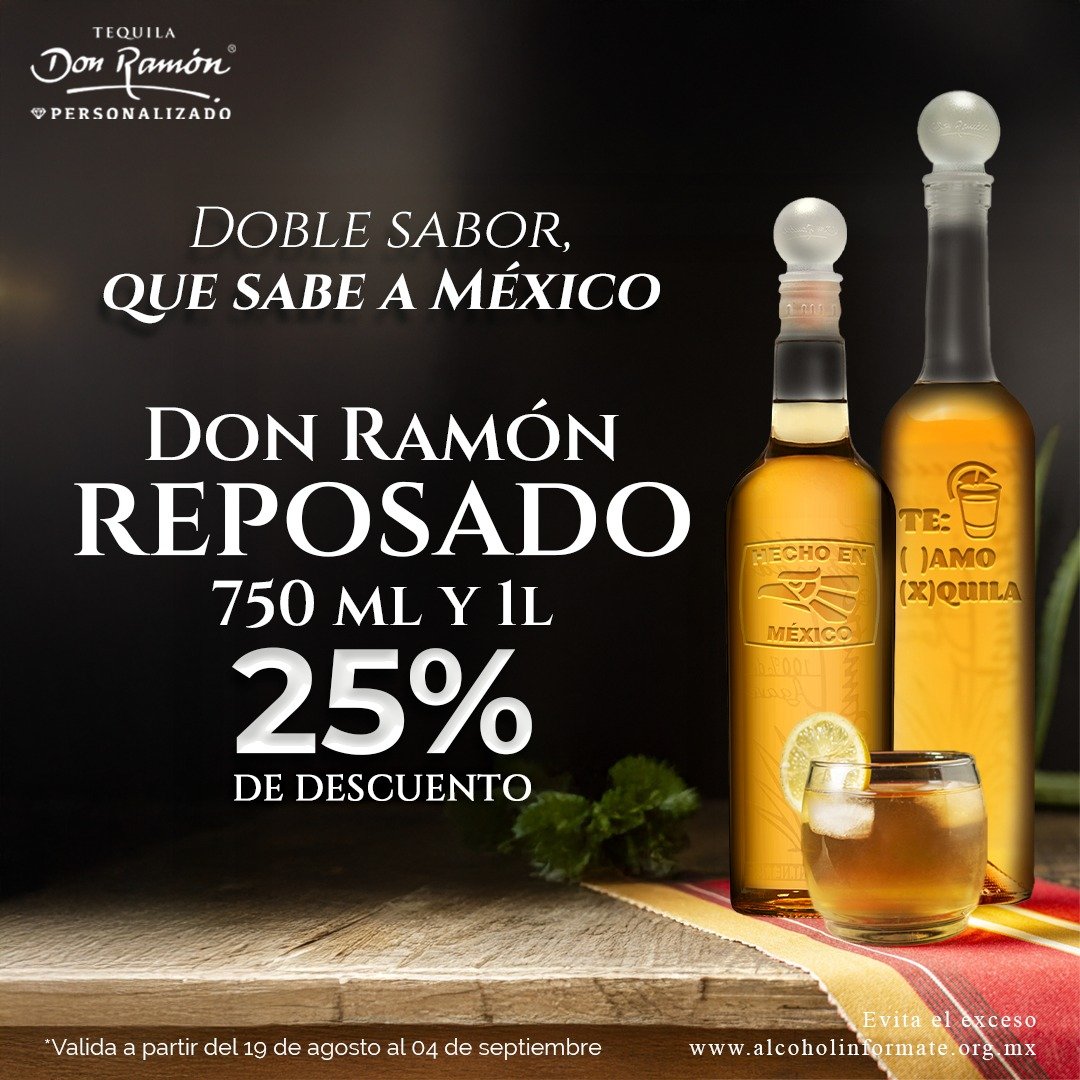 Promoción del mes de tequila personalizado Don Ramón