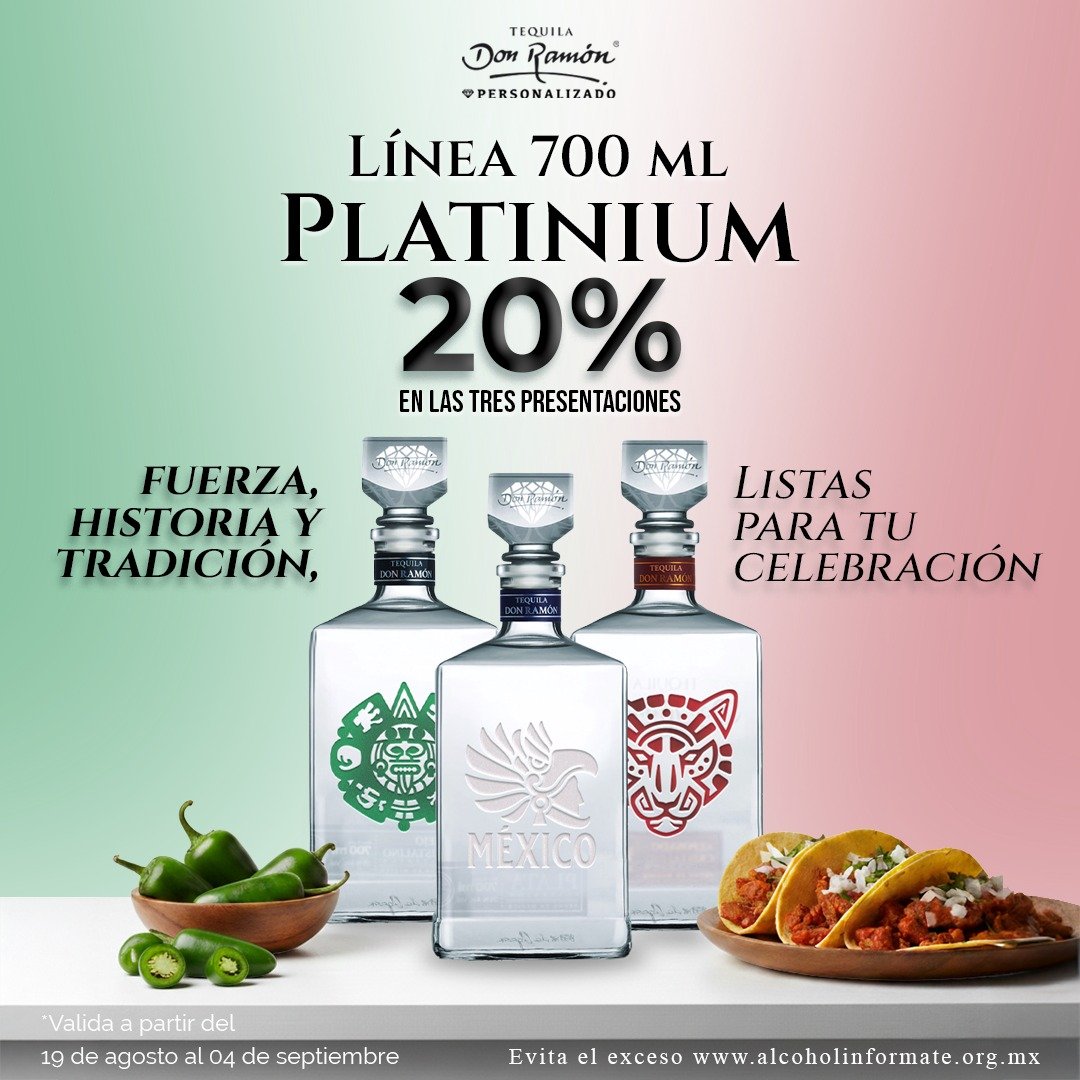 Promoción del mes de tequila personalizado Don Ramón