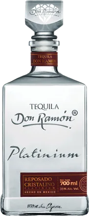 Botella de tequila Don Ramón Platinium Reposado Cristalino de 700 ml