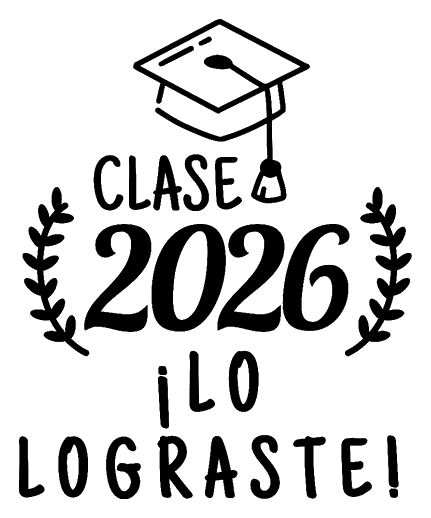 Prediseño DR517: «Clase 2026, ¡lo lograste!» con birrete y laureles